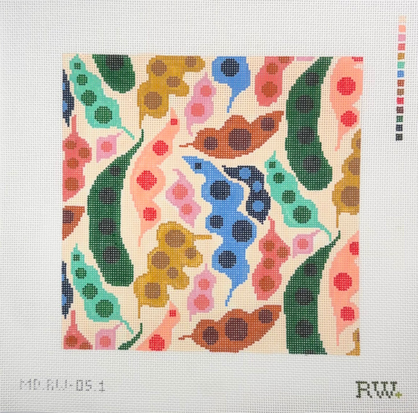 Rachel Westhead Designs for Mopsey Designs Pea Pods Needlepoint Canvas