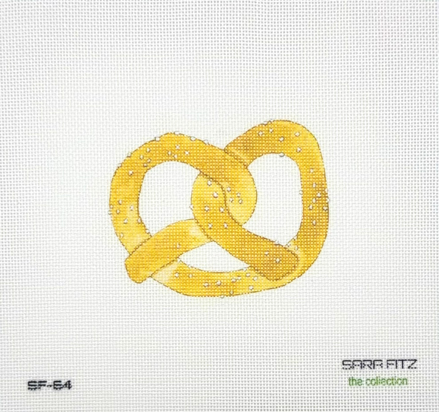 Sara Fitz for The Collection Designs Salted Pretzel Hand Painted Needlepoint Canvas