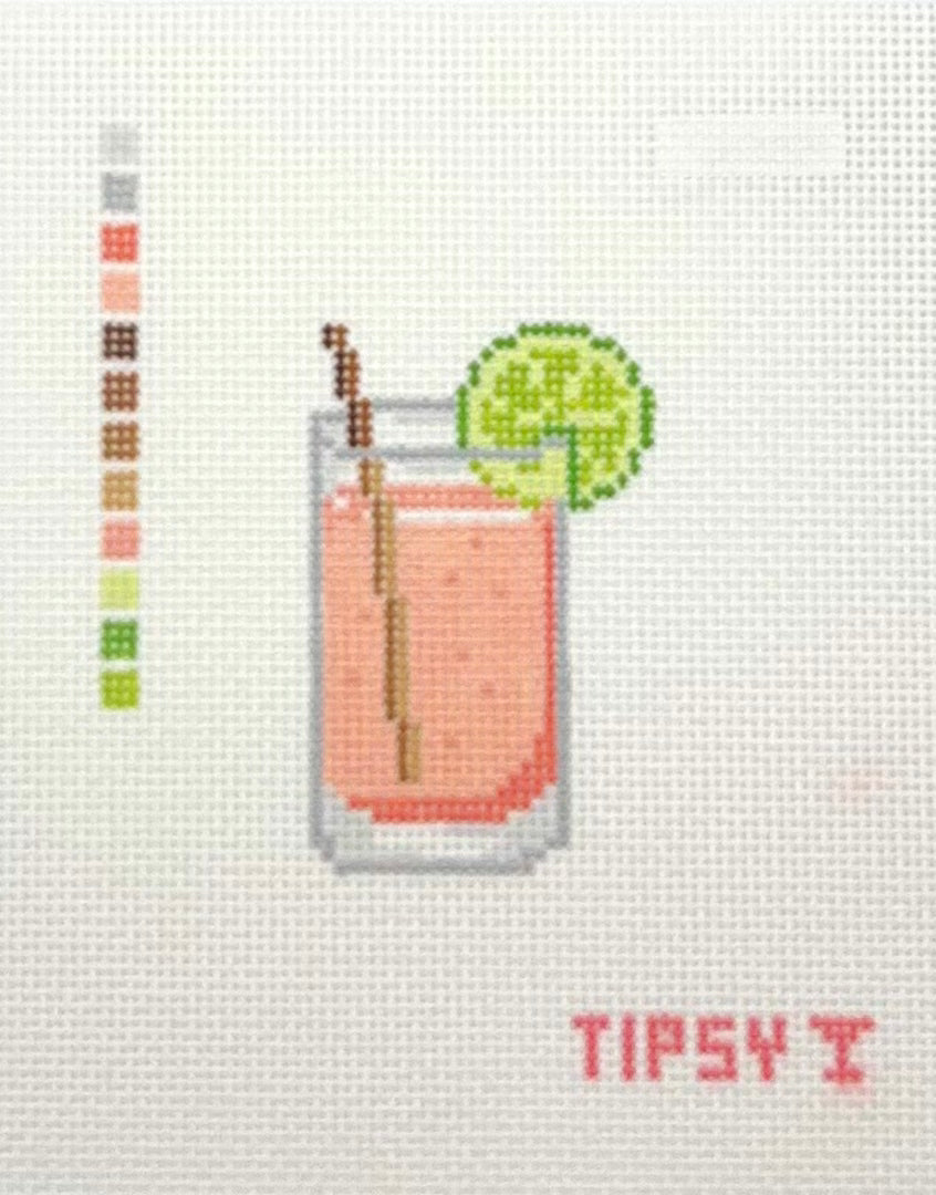 Threaded and Tipsy Paloma Hand Painted Needlepoint Canvas