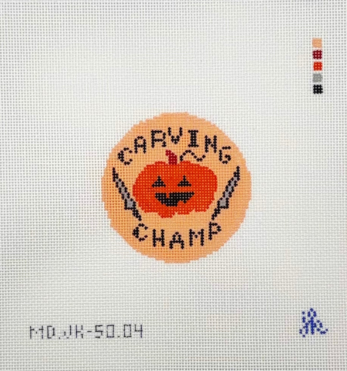 Jenny Koland for Mopsey Designs Carving Champ Patch Needlepoint Canvas