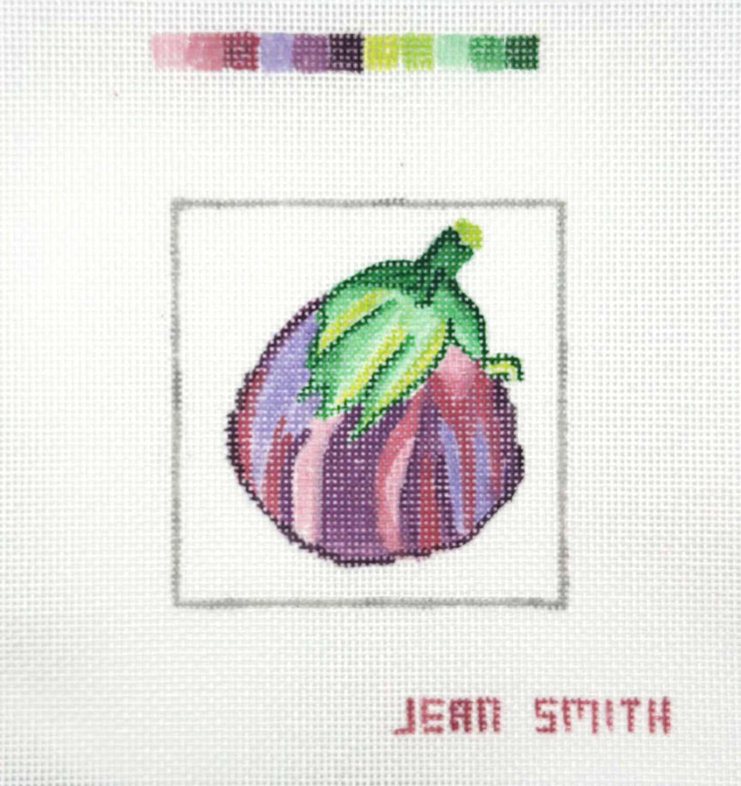 Jean Smith Designs Eggplant Coaster Needlepoint Canvas