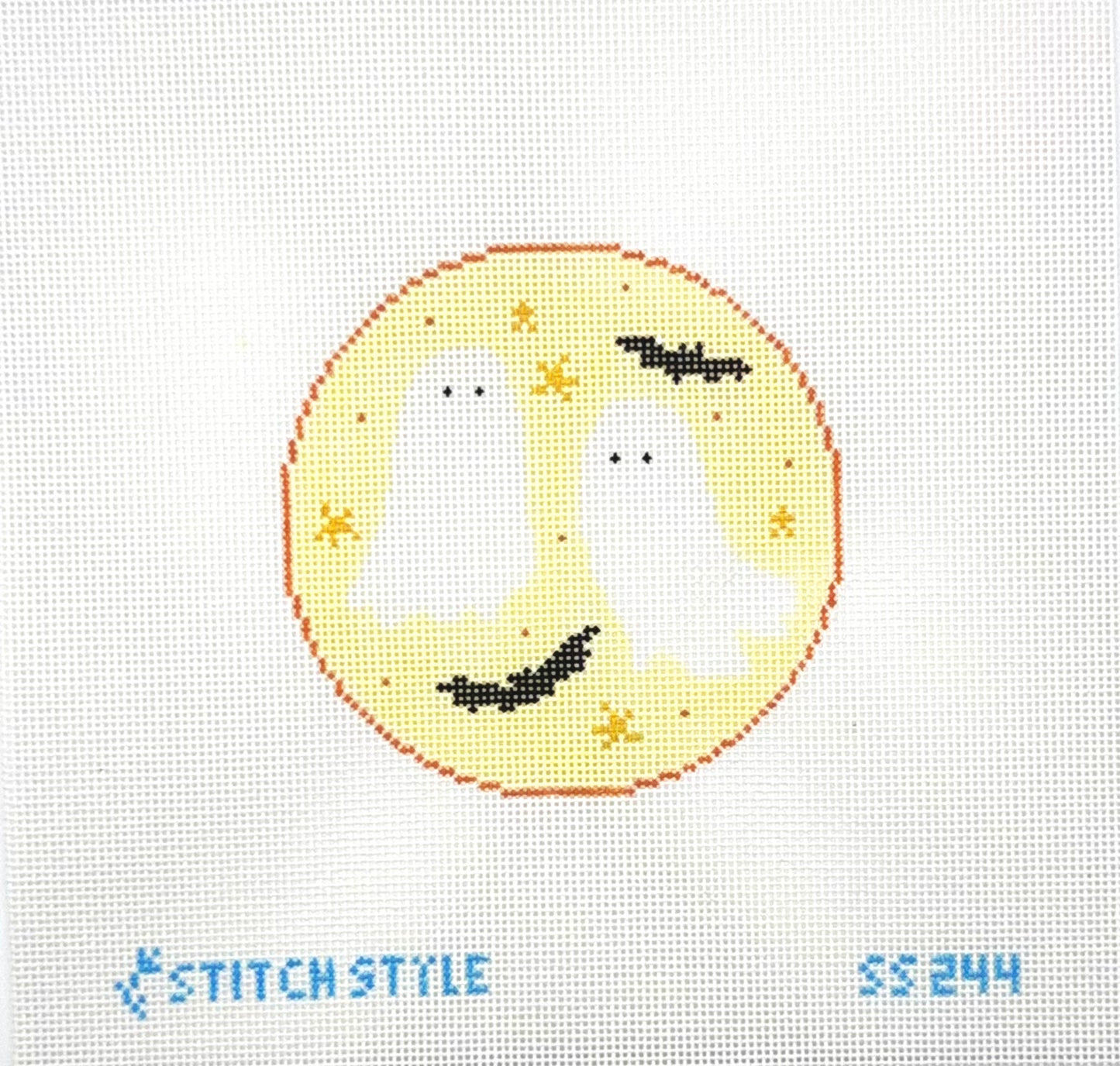 Stitch Style Needlepoint Ghosts and Bats Hand Painted Needlepoint Canvas