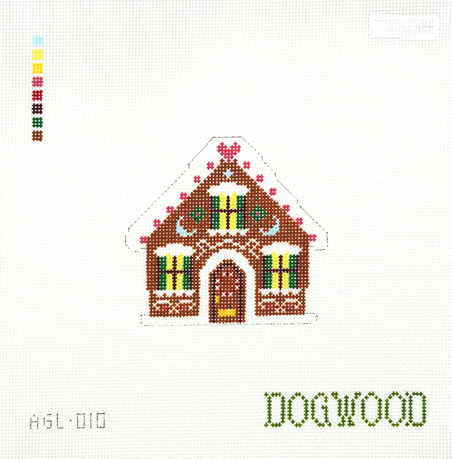 Dogwood Needlepoint Gingerbread House Hand Painted Needlepoint Canvas