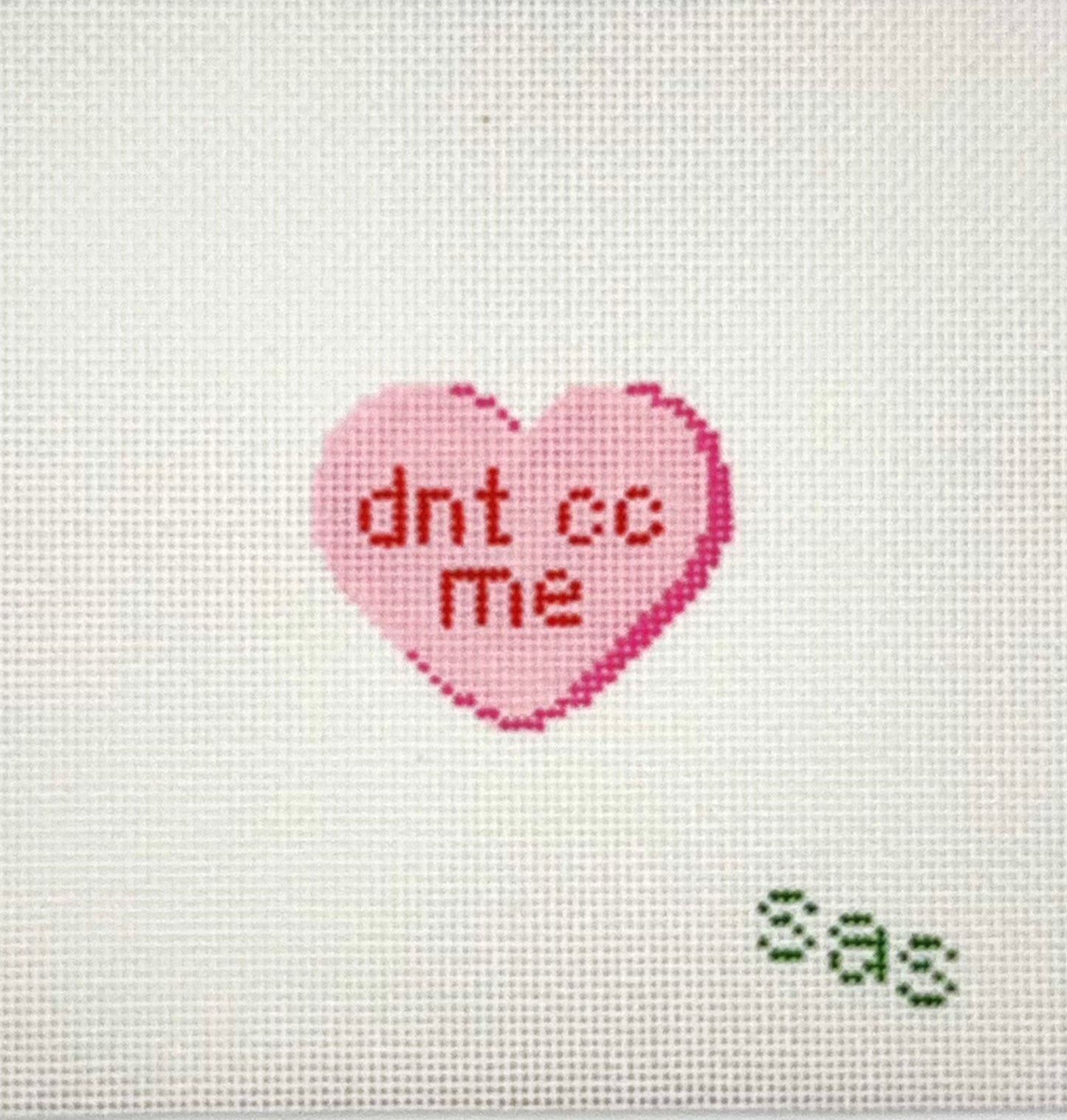 Stitch Avenue Studio Don’t CC Me Candy Heart Hand Painted Needlepoint Canvas