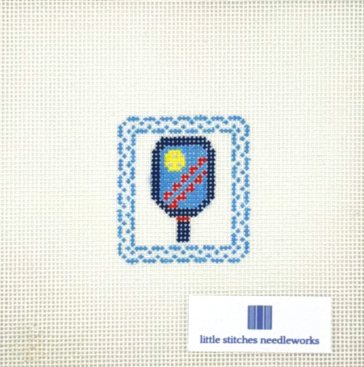 Little Stitches Needleworks Pickleball Patch Hand Painted Needlepoint Canvas