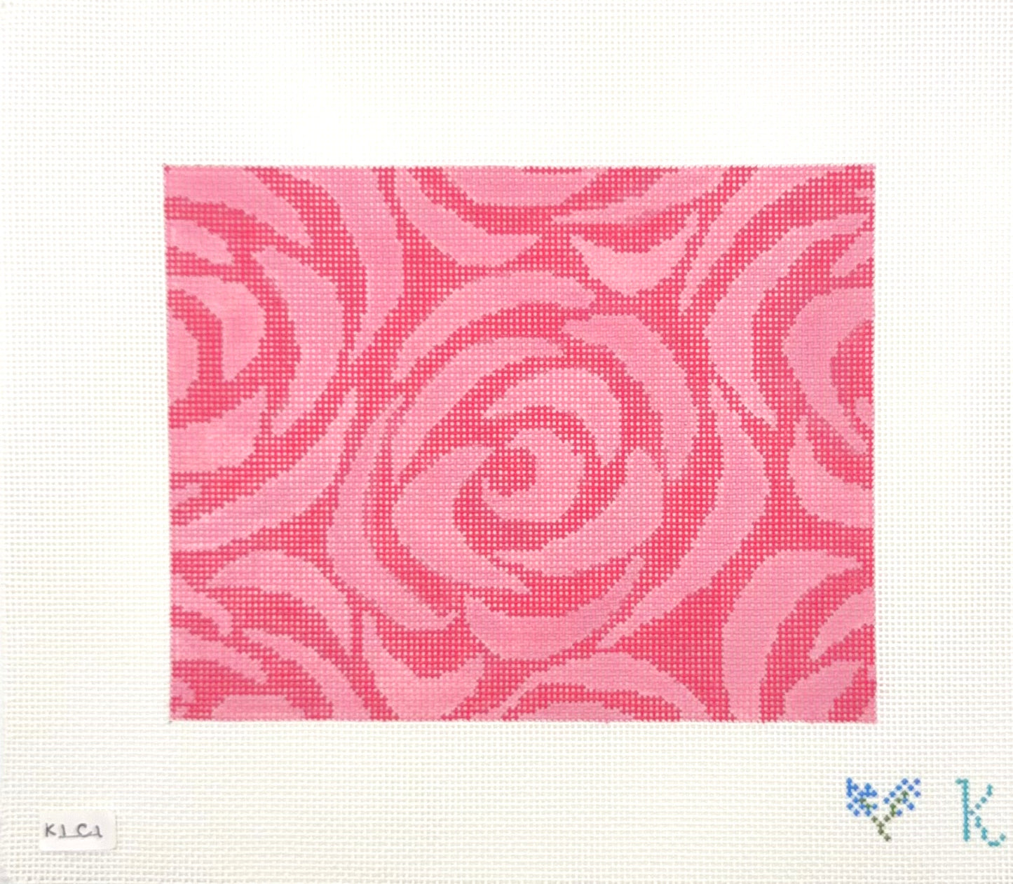 Kay Irby for The Collection Designs Pink Rose Clutch Hand Painted Needlepoint Canvas