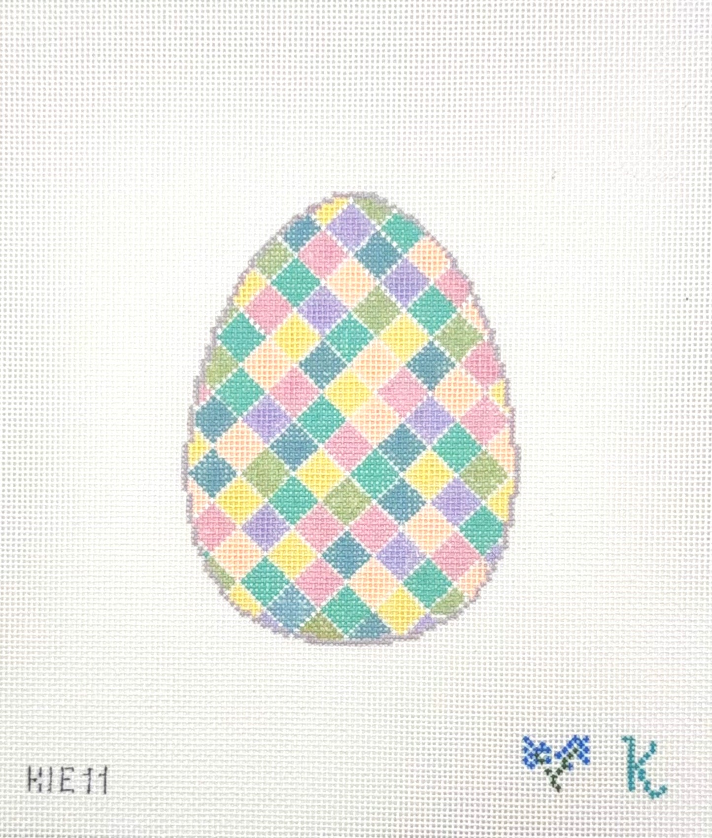 Kay Irby for The Collection Designs Pastel Trellis Easter Egg Needlepoint Canvas