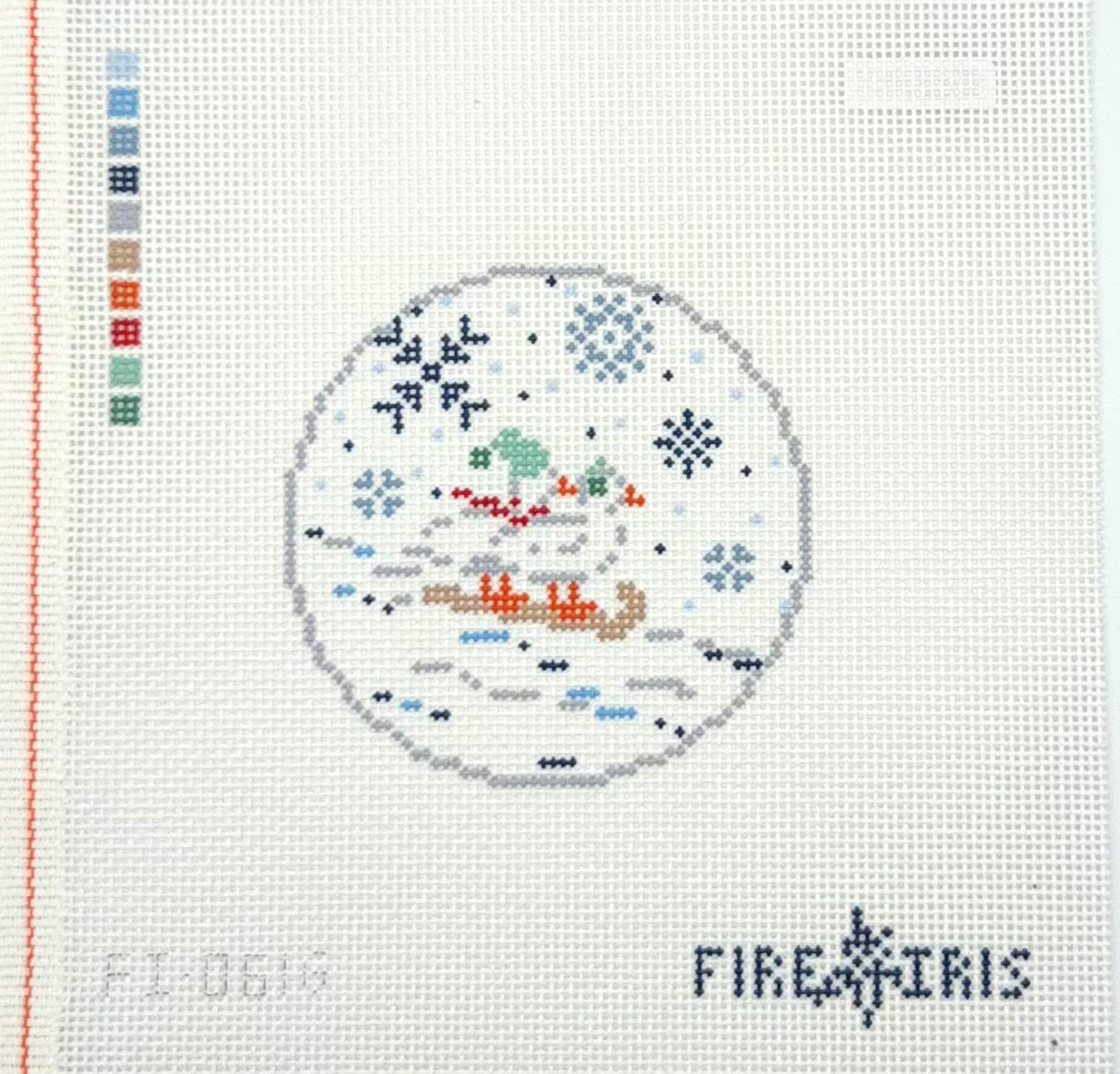 Fire and Iris Snow Geese Hand Painted Needlepoint Canvas
