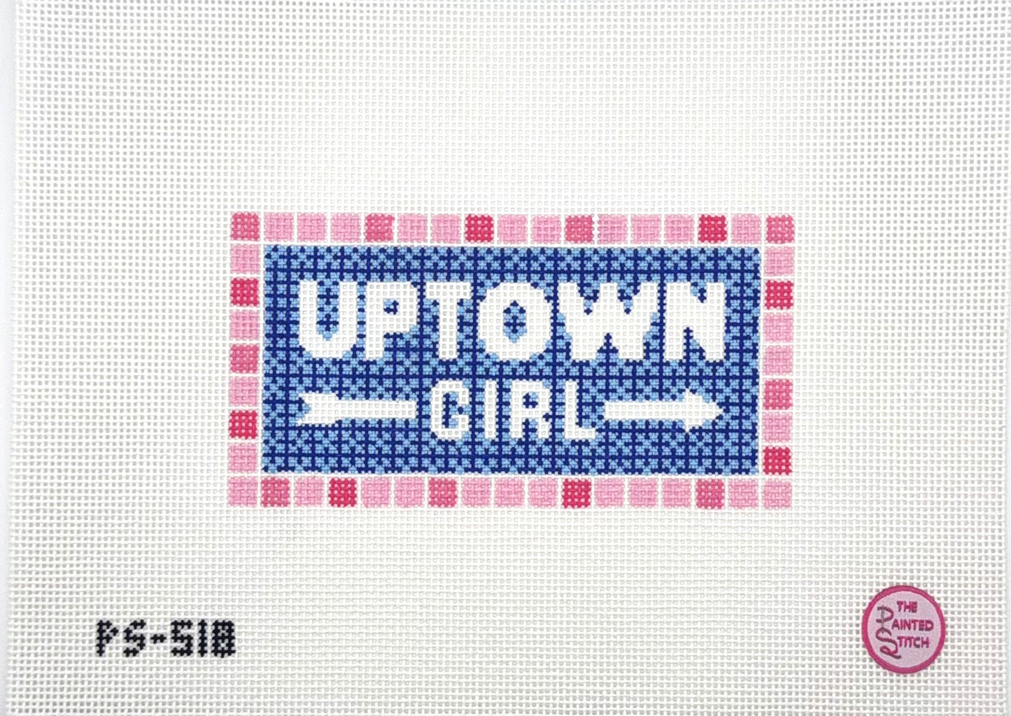 The Painted Stitch Uptown Girl Hand Painted Needlepoint Canvas
