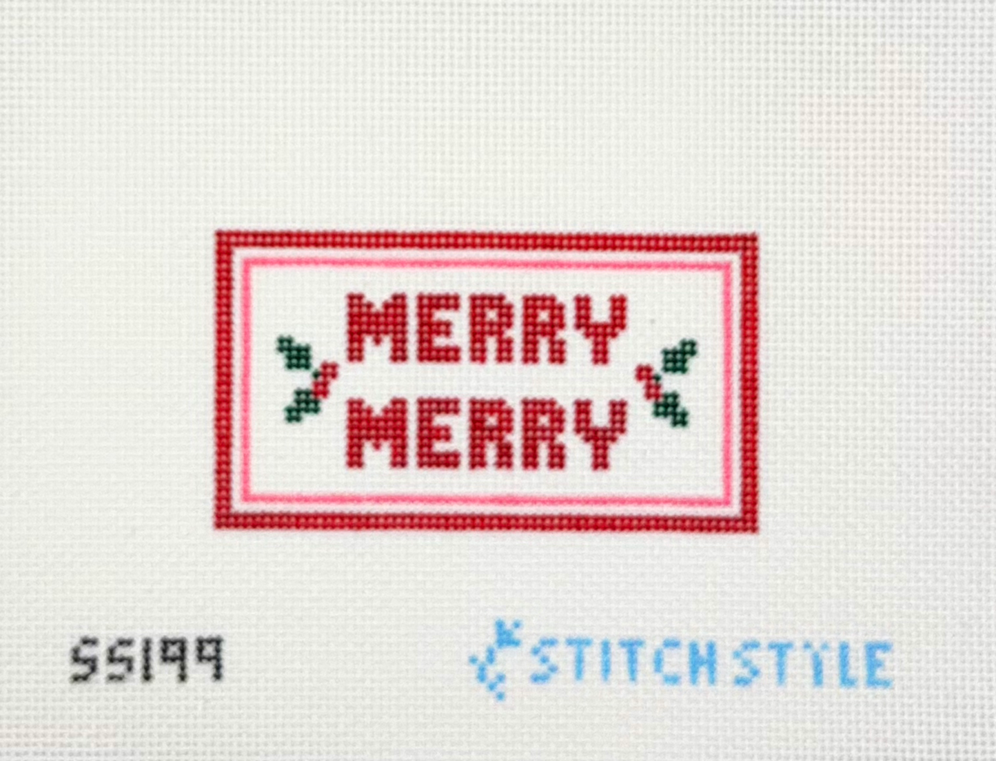 Stitch Style Needlepoint Merry Merry Hand Painted Needlepoint Canvas