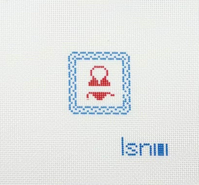 Little Stitches Needleworks Red Bikini Patch or Key Fob