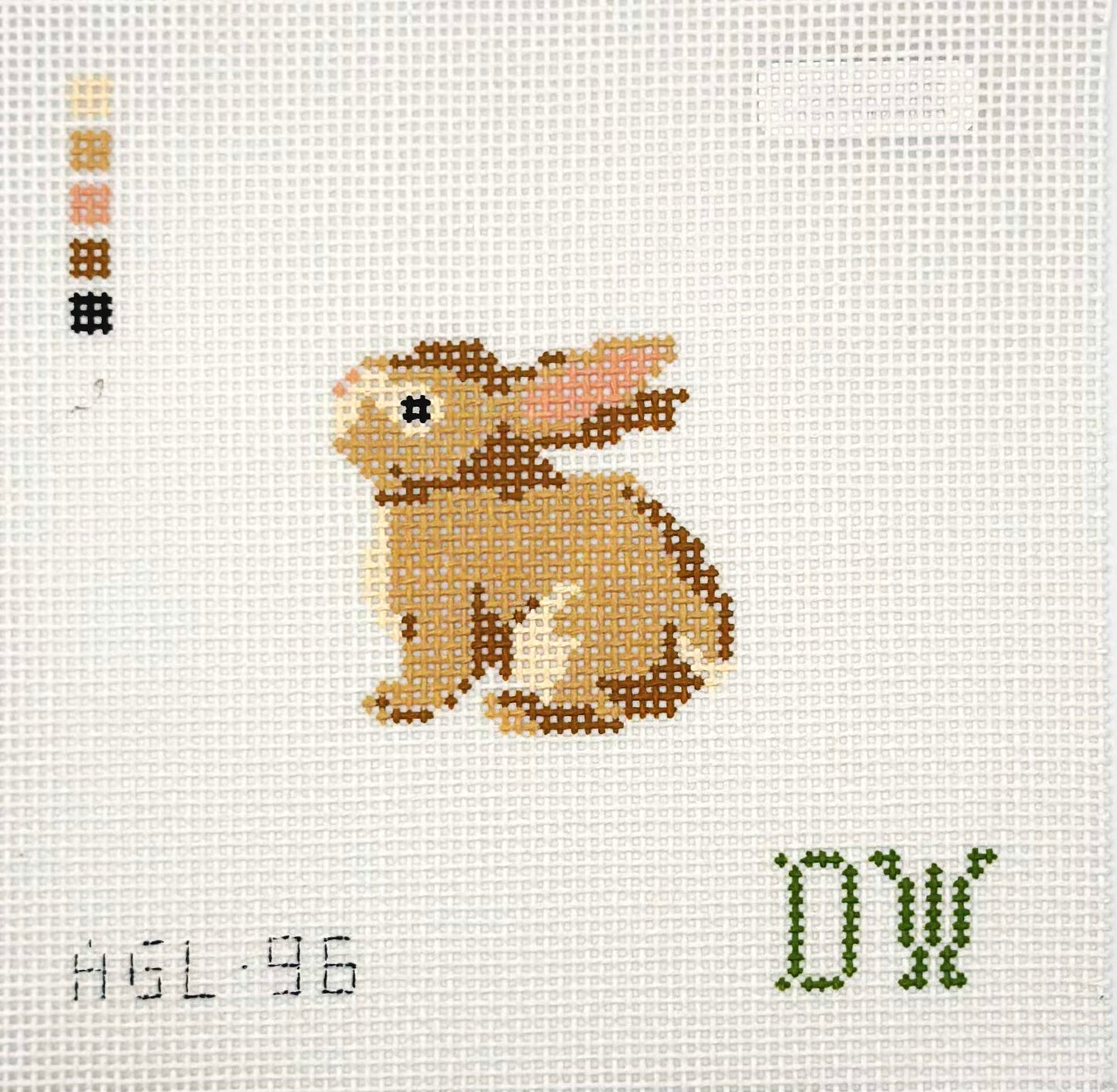 Dogwood Needlepoint Bunny Rabbit Mini Hand Painted Needlepoint Canvas