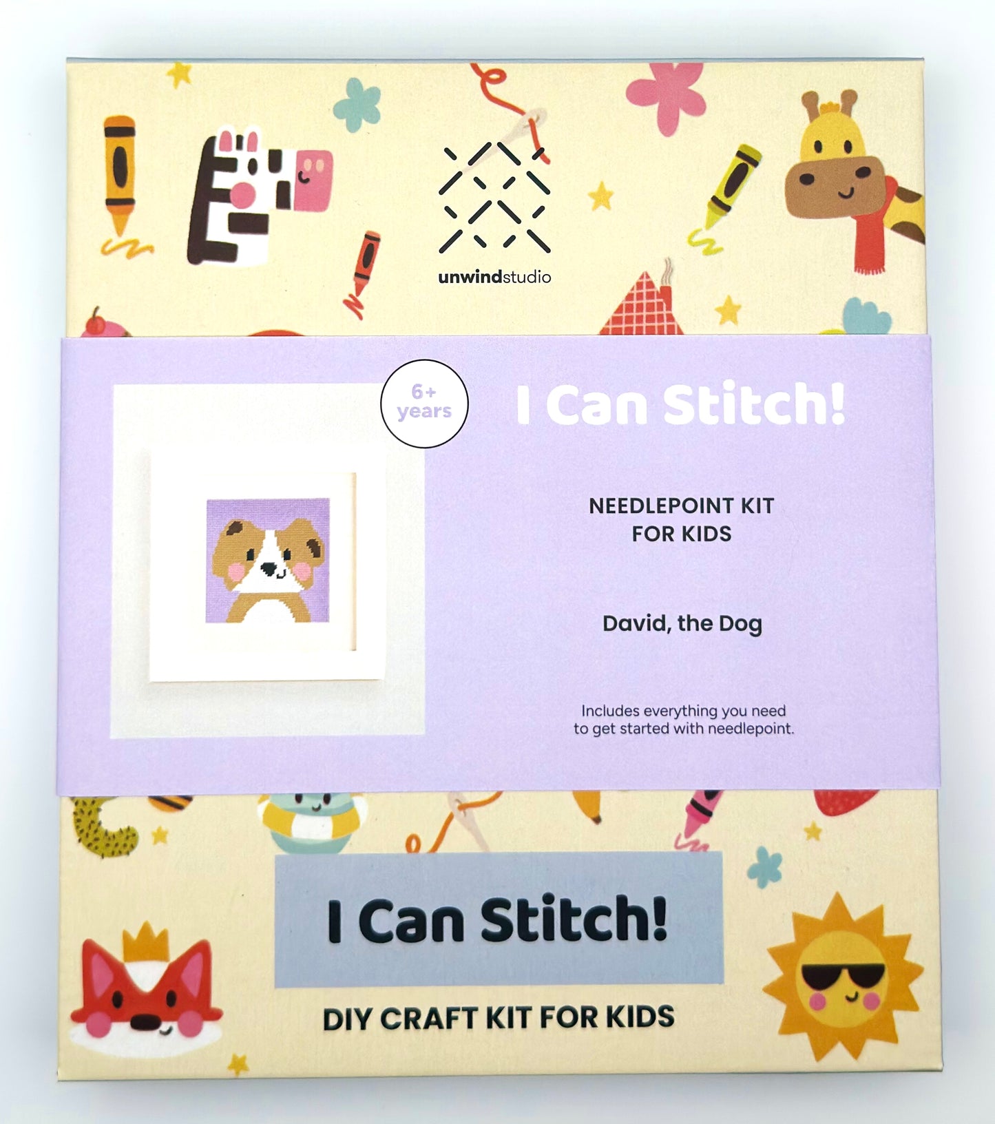 Unwind Studios David the Dog Needlepoint Kit For Kids