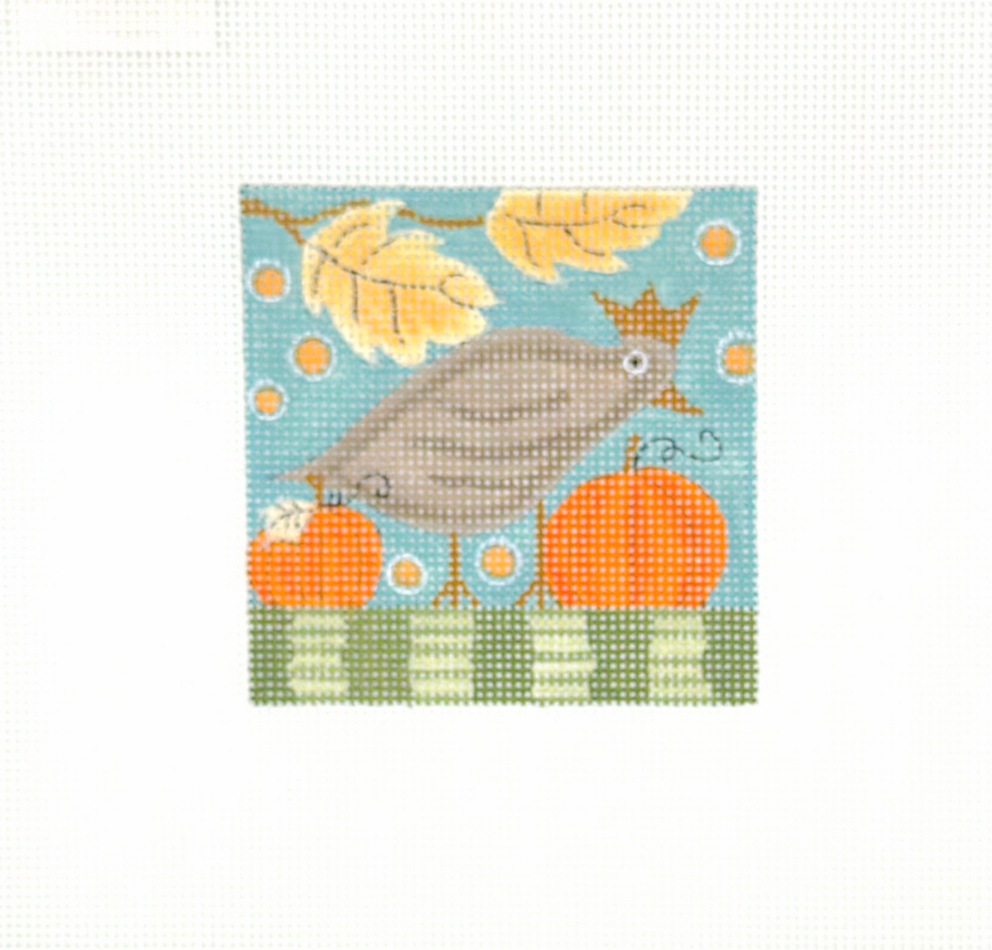 Ditto Needlepoint Works Fall Quail Hand Painted Needlepoint Canvas