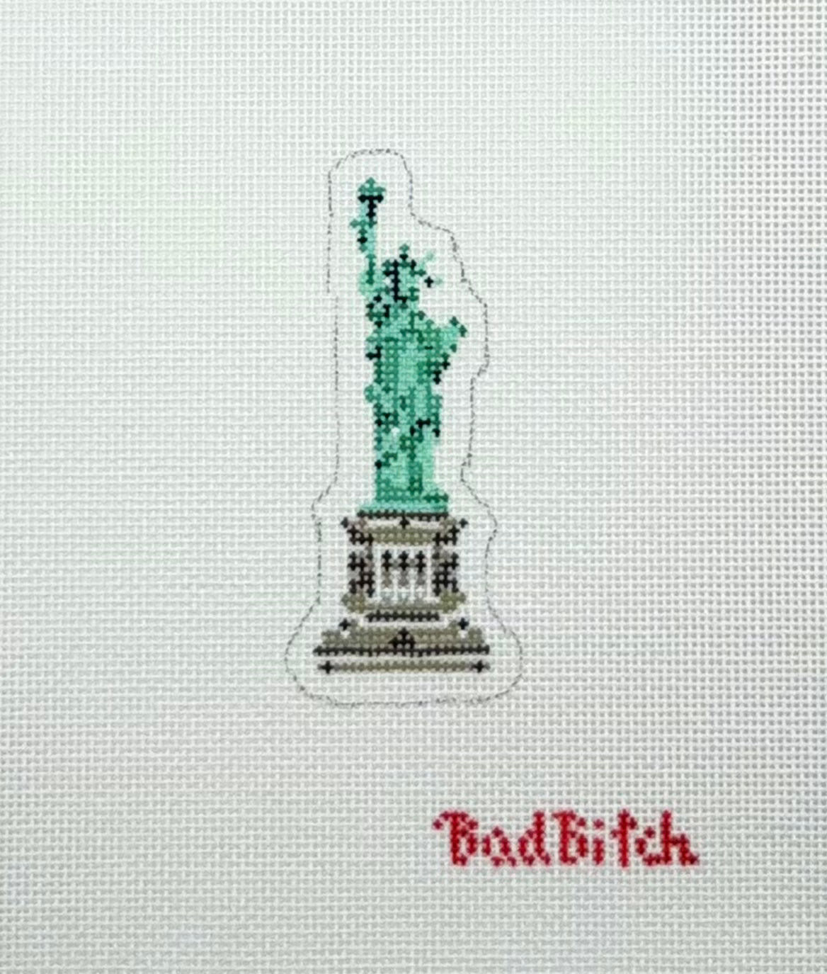 Bad Bitch Needlepoint Statue of Liberty Hand Painted Needlepoint Canvas