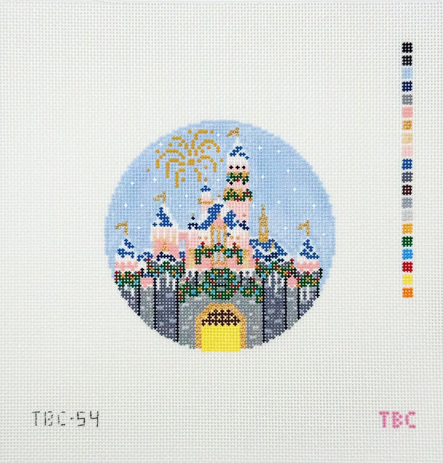 The Book Canvas for Mopsey Designs Christmas Castle Needlepoint Canvas