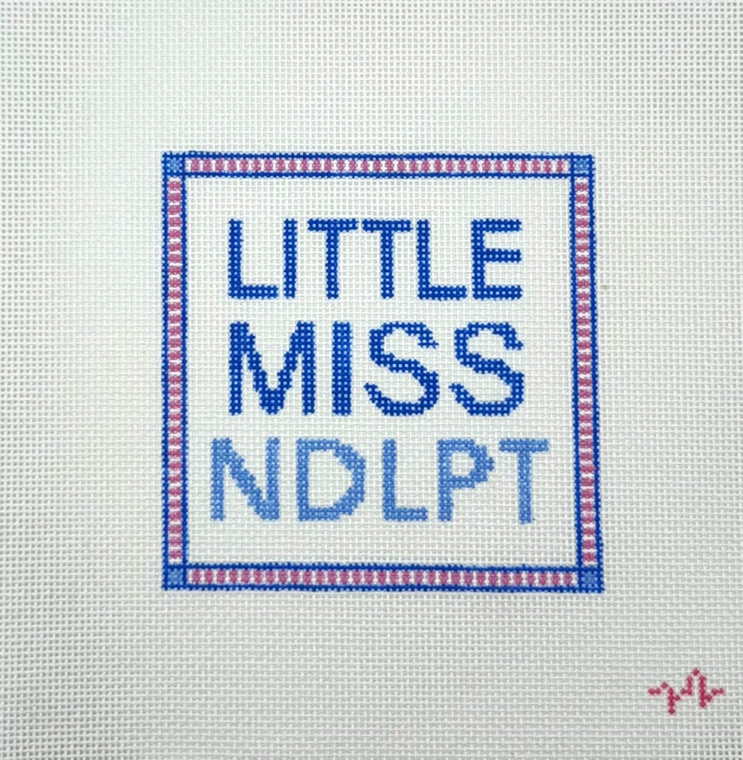 Code Thread Needlepoint Little Miss NDLPT Hand Painted Needlepoint Canvas 13 Mesh