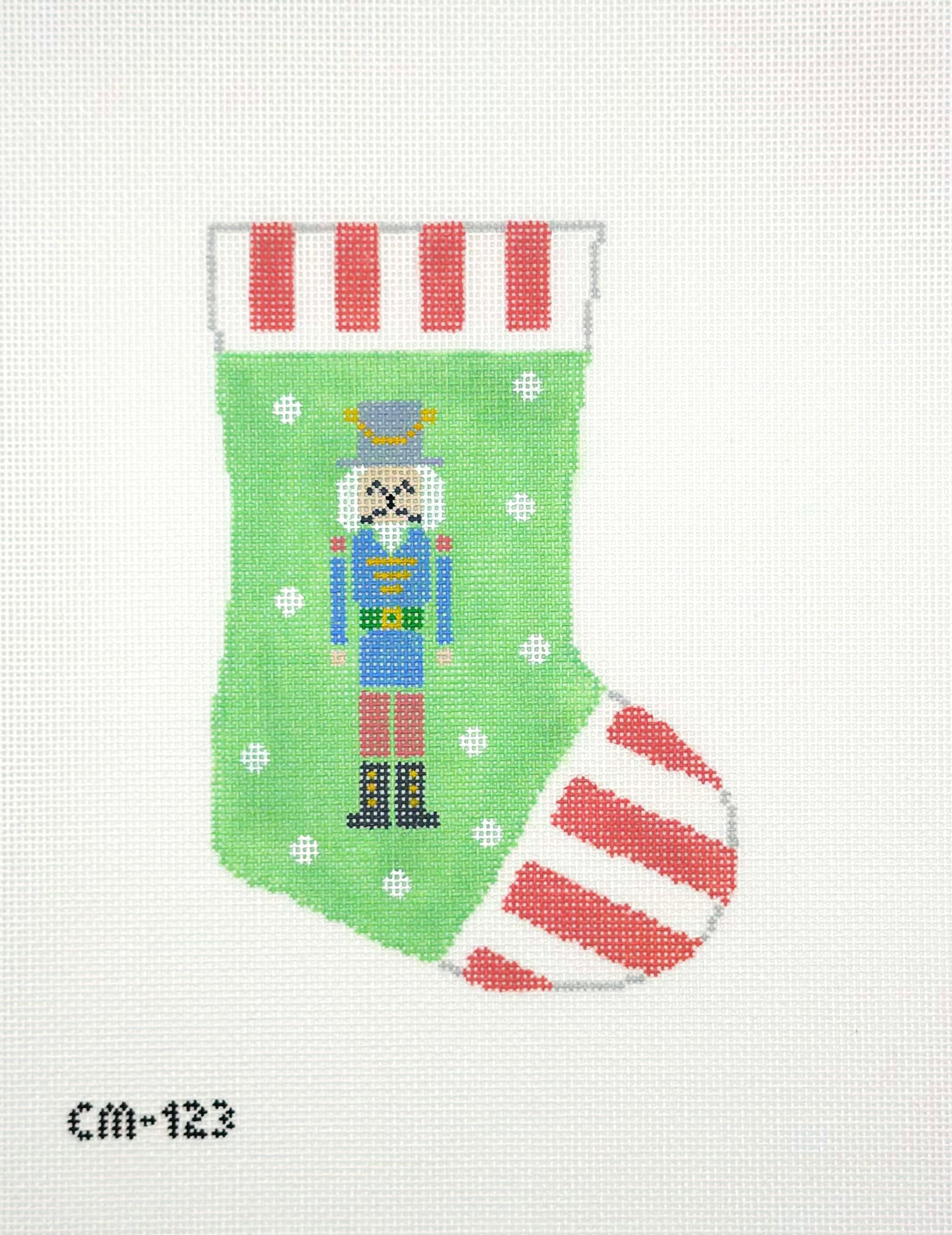 The Needle Bug Nutcracker Mini Stocking Hand Painted Needlepoint Canvas
