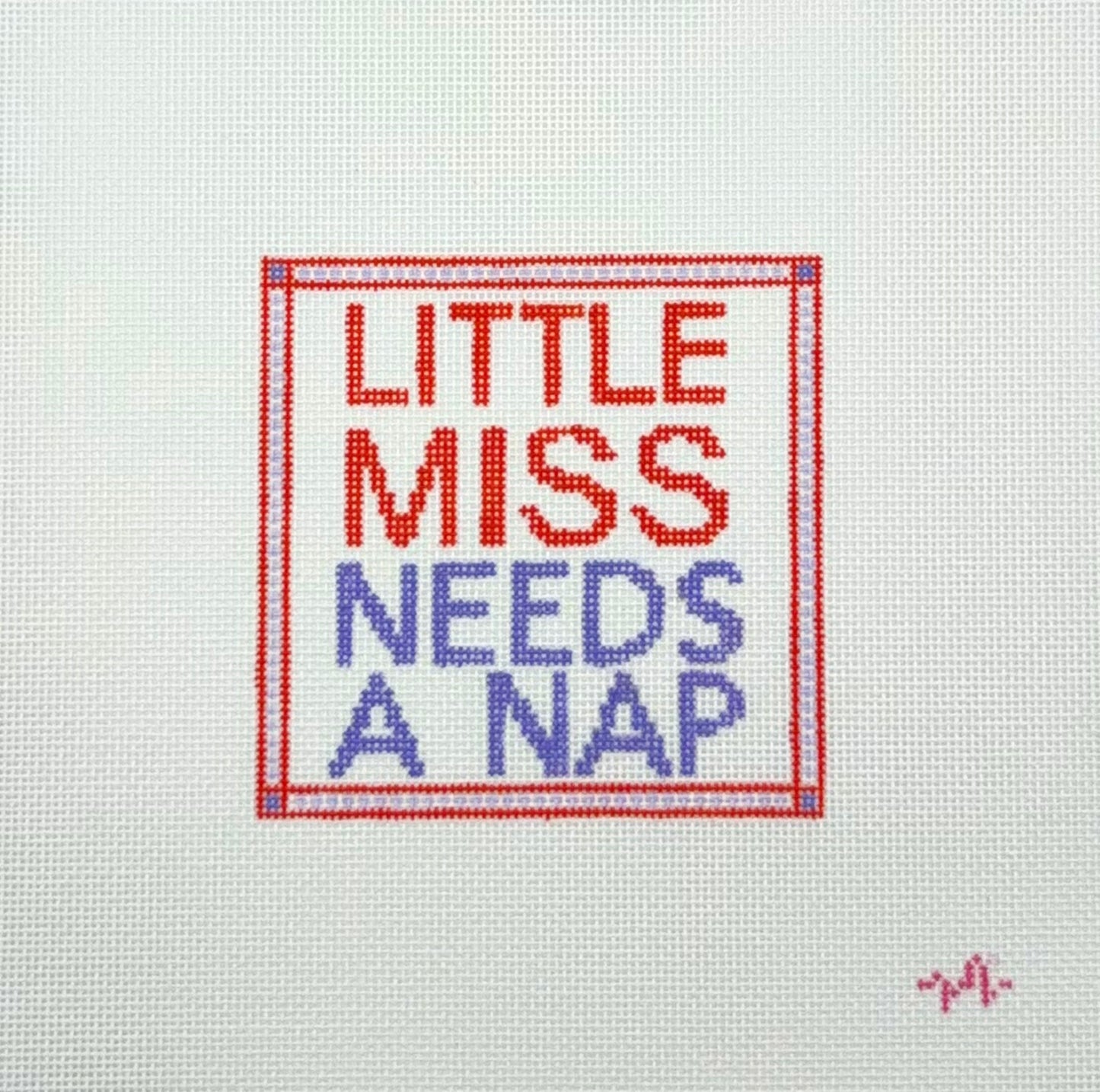 Code Thread Needlepoint Little Miss Needs A Nap Hand Painted Needlepoint Canvas