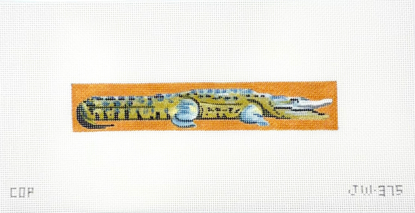 Colors of Praise Gold and Green Alligator Cuff Needlepoint Canvas