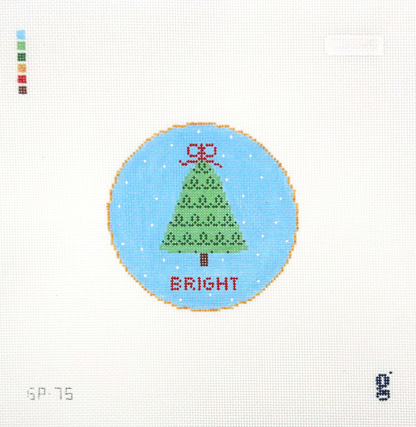 Goodpoint Needlepoint Squiggle Tree Hand Painted Needlepoint Canvas
