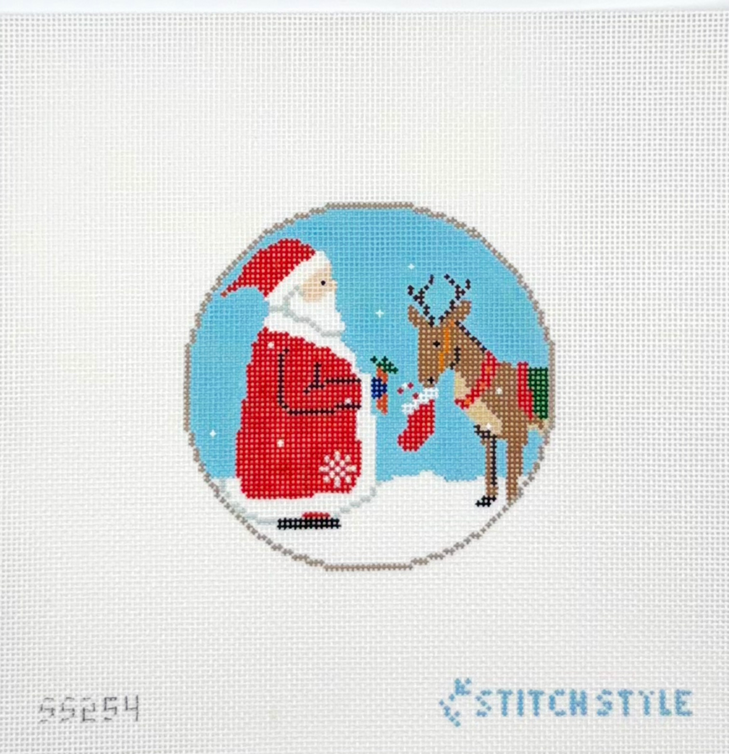 Stitch Style Needlepoint Reindeer Games Hand Painted Needlepoint Canvas