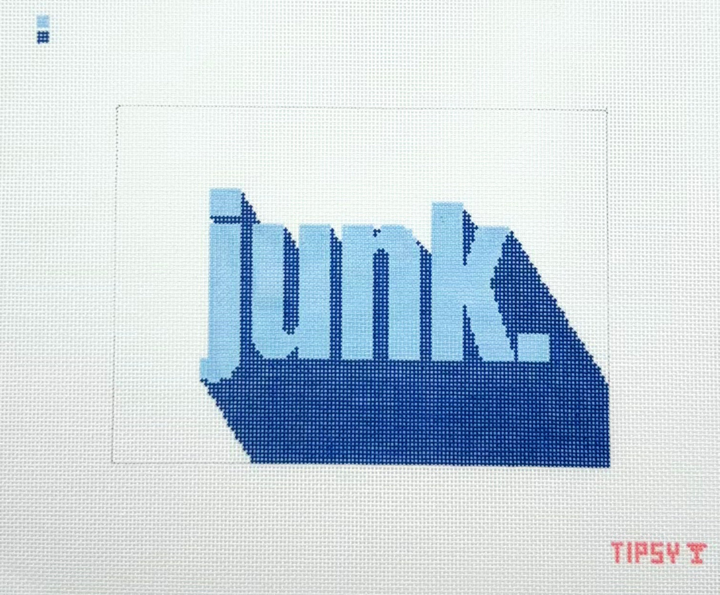 Threaded and Tipsy Junk Clutch Hand Painted Needlepoint Canvas