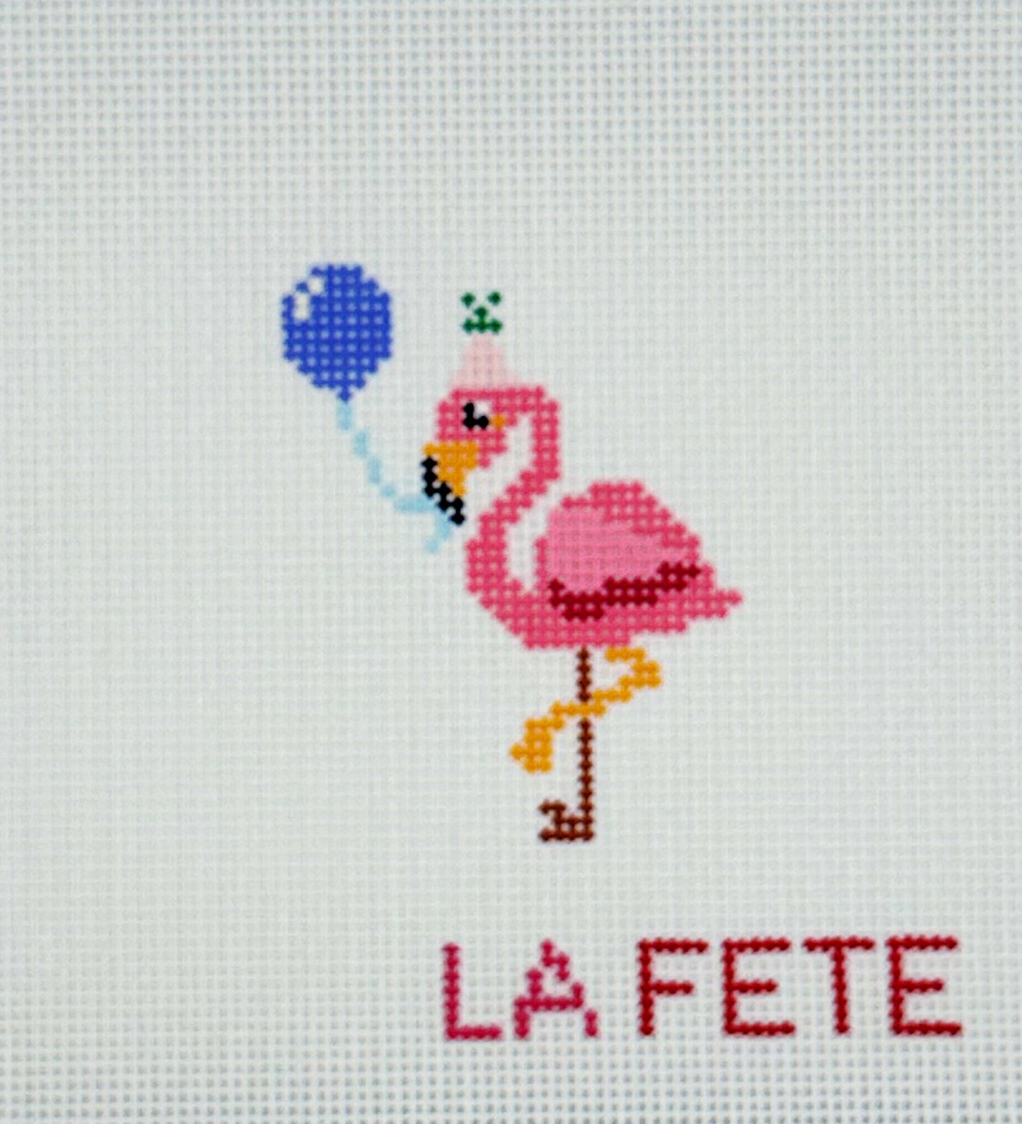 La Fete Needlepoint Party Flamingo Hand Painted Needlepoint Canvas