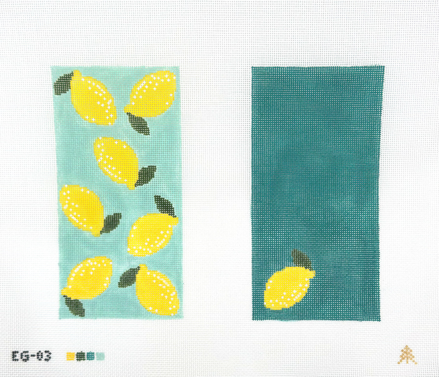 Evergreen Needlepoint Lemon Eyeglass Case Hand Painted Needlepoint Canvas