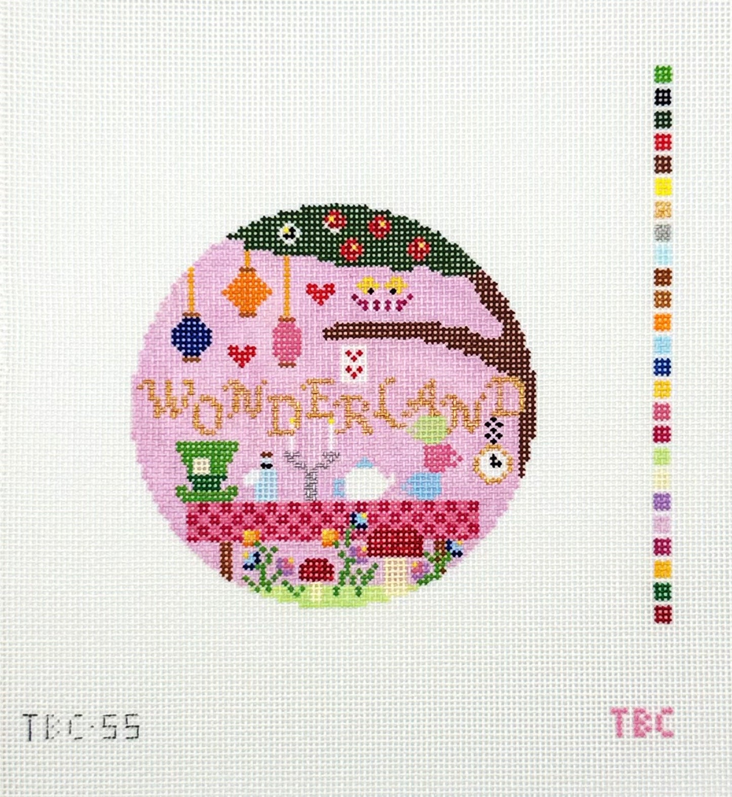 The Book Canvas for Mopsey Designs Wonderland Needlepoint Canvas