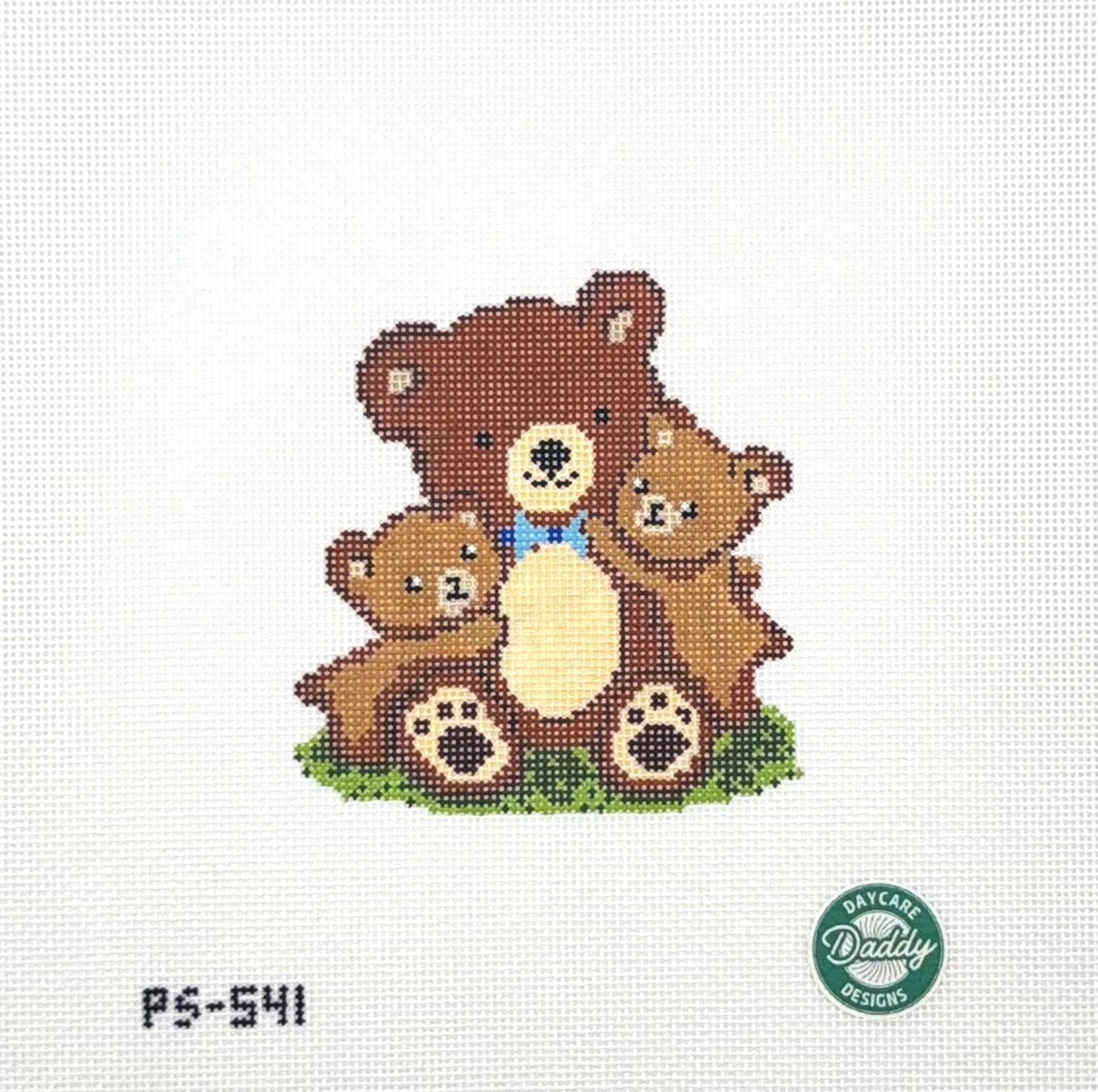 Daddy Daycare Designs for The Painted Stitch Dada Bear Hand Painted Needlepoint Canvas