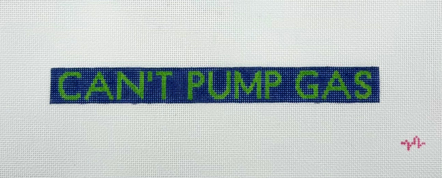 Code Thread Needlepoint Can't Pump Gas Key Fob Hand Painted Needlepoint Canvas