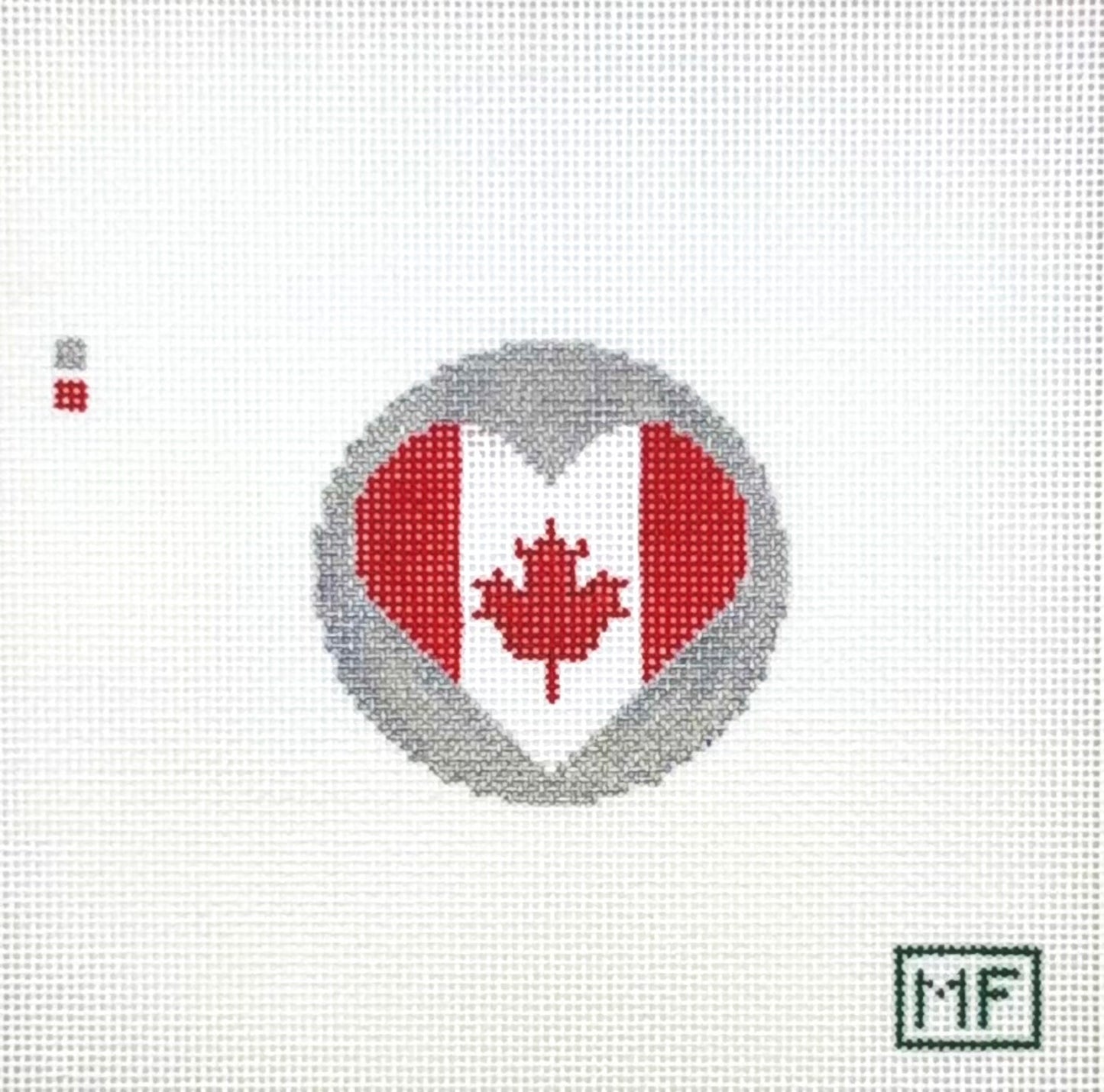 MF Needlepoint Heart Flag Canada Needlepoint Canvas