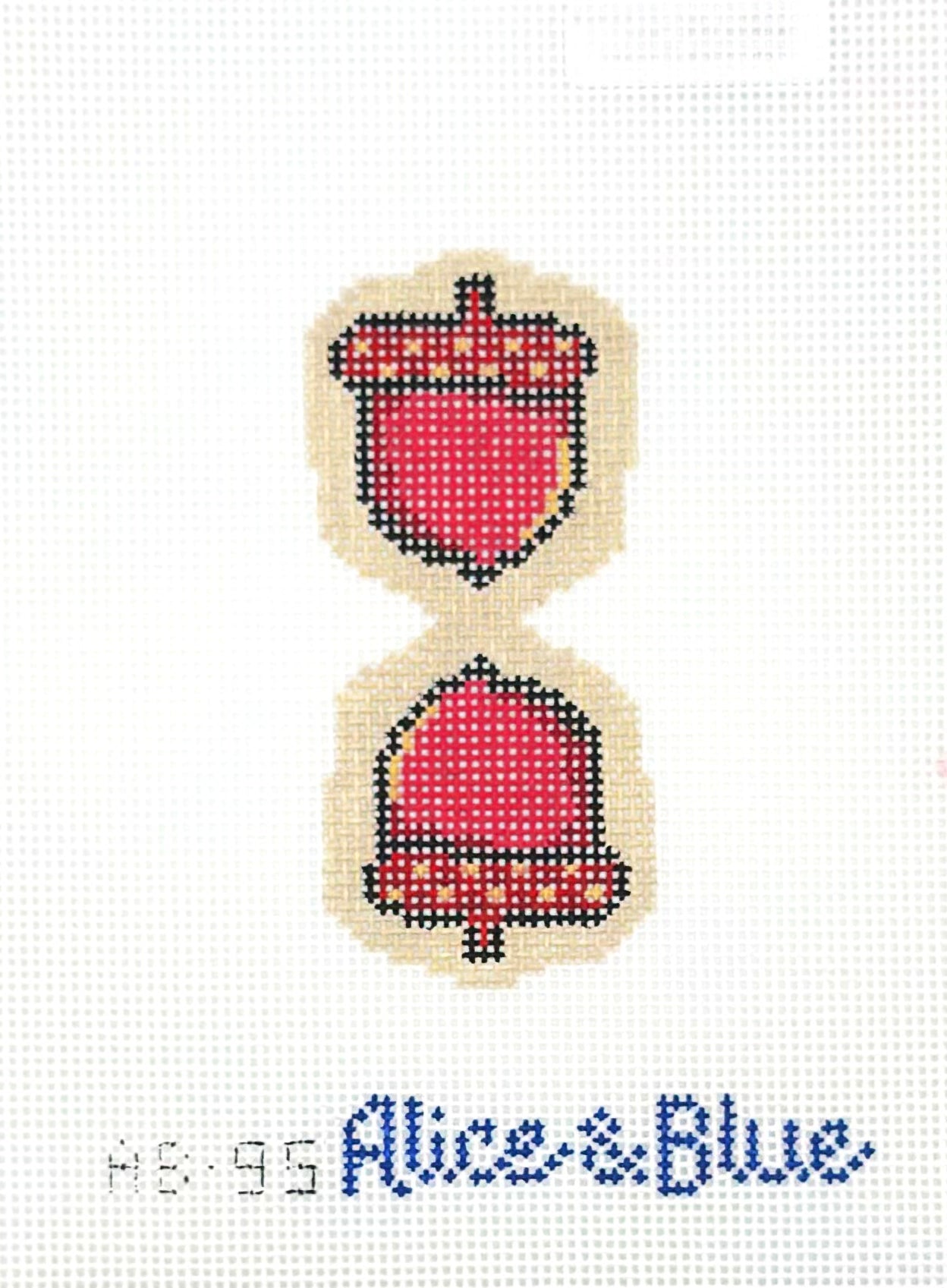 Alice & Blue Acorn Scissor Fob Hand Painted Needlepoint Canvas