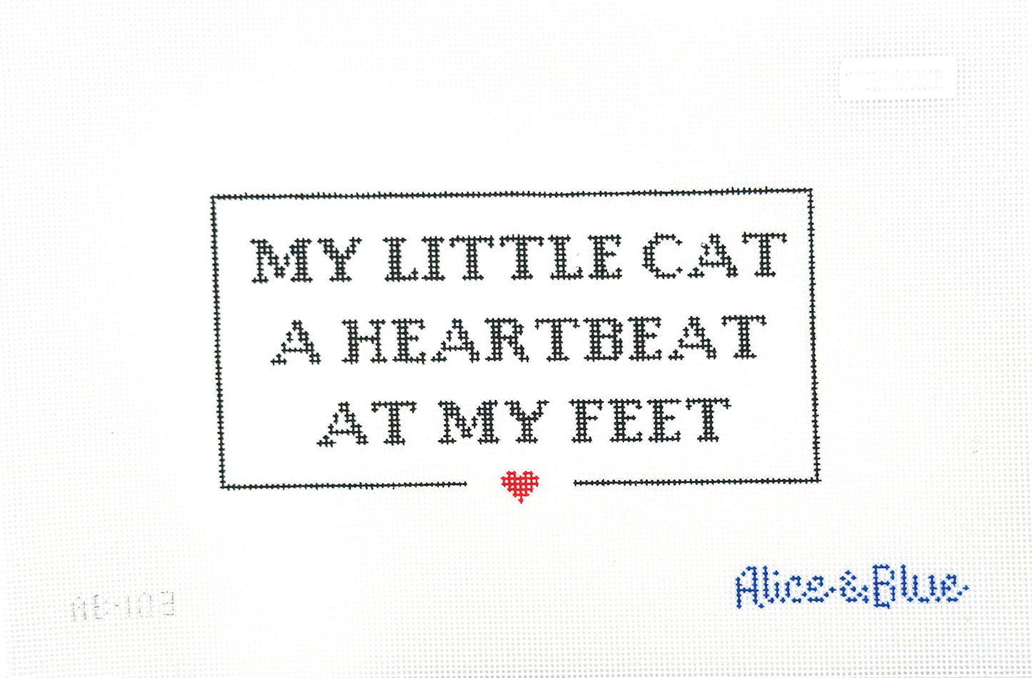 Alice & Blue My Little Cat Hand Painted Needlepoint Canvas
