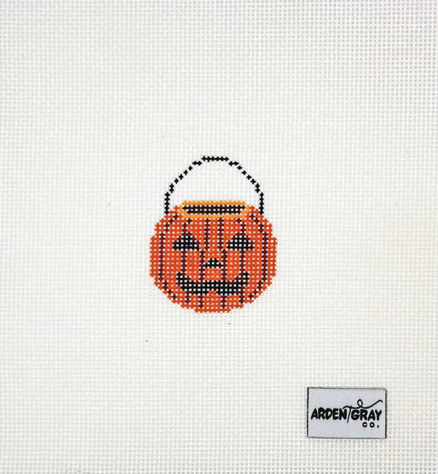 Arden Gray Co Jack O Lantern Bucket Hand Painted Needlepoint Canvas