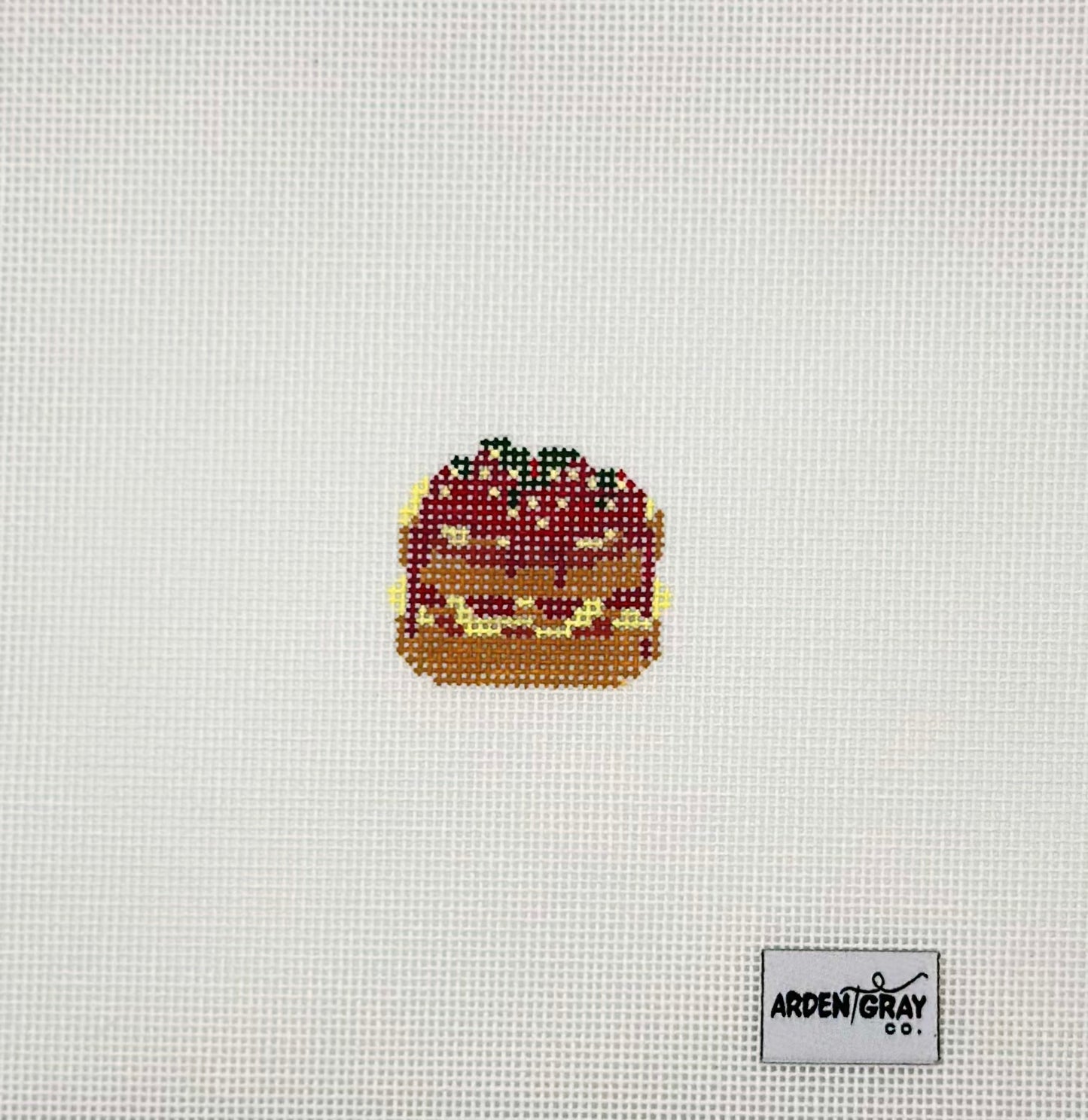 Arden Gray Co Mini Strawberry Shortcake Hand Painted Needlepoint Canvas