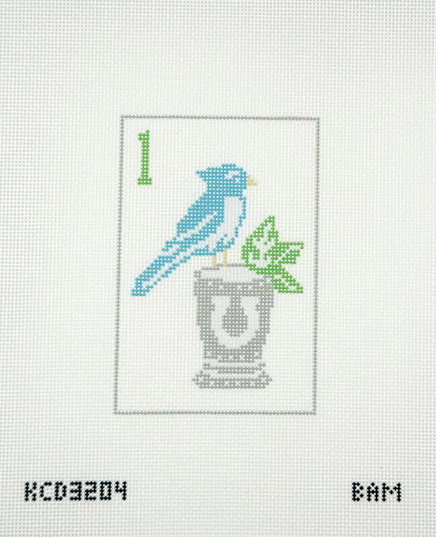 Bam Let's Mahjong for KCN Designers 1 Bird Bam Printed Needlepoint Canvas