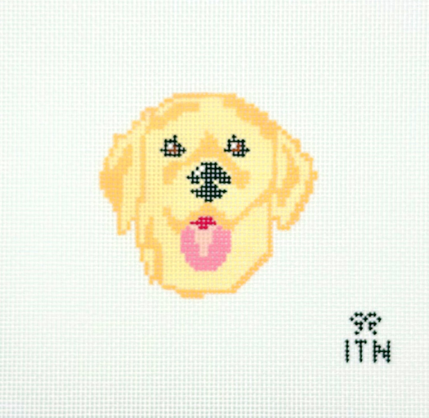 Ivy Thread Needlepoint Golden Retreiver Hand Painted Needlepoint Canvas