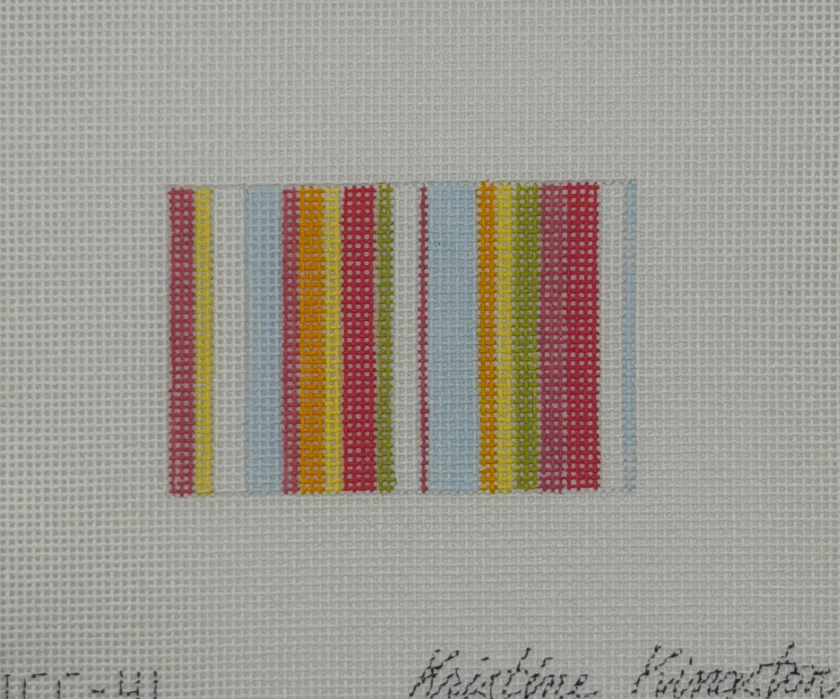 Kristine Kingston for Chris Lewis Happy Stripes Rainbow Sherbert Insert Hand Painted Needlepoint Canvas