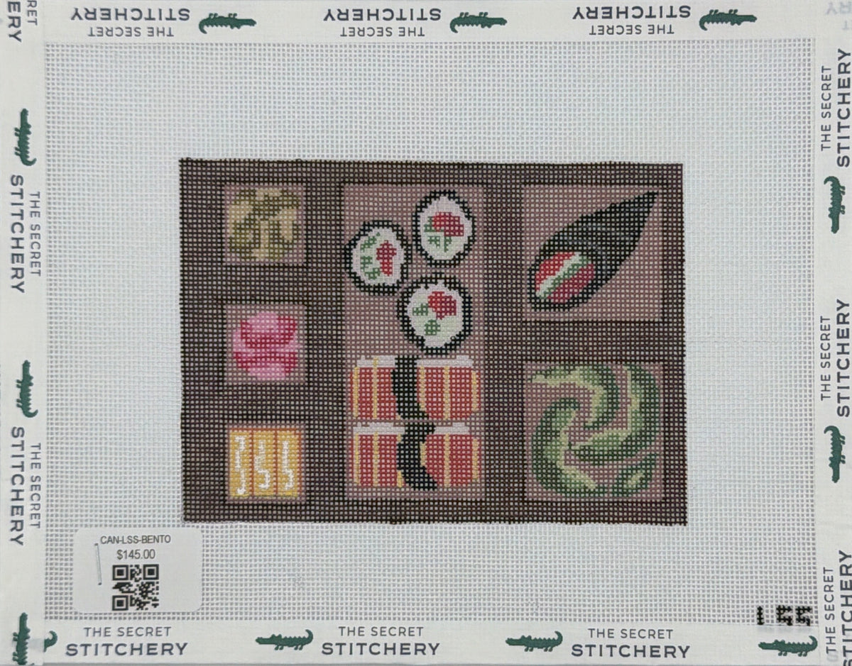 Let's Stitch Studio Bento Box Hand Painted Needlepoint Canvas