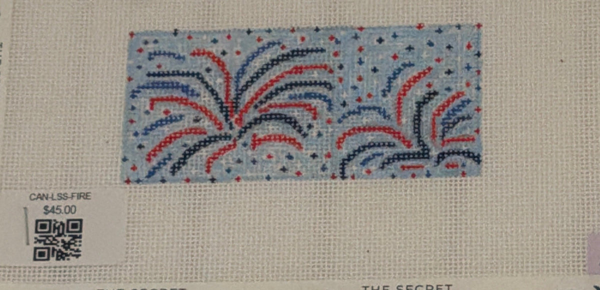 Let's Stitch Studio Firework Patch Hand Painted Needlepoint Canvas