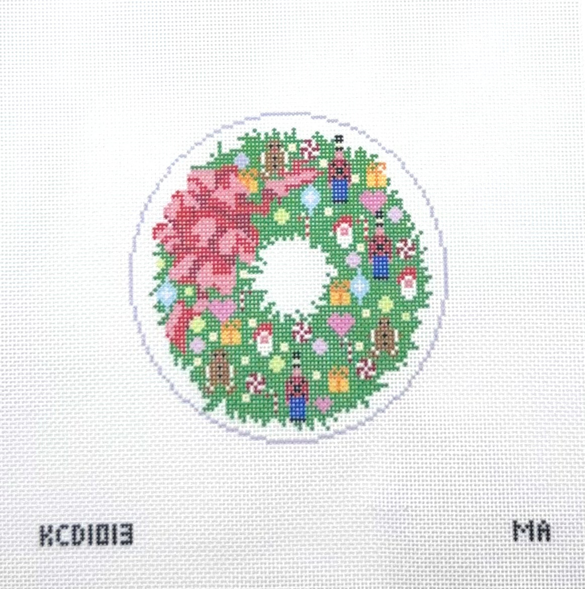 MA Design for KCN Designers Christmas Wreath Needlepoint Canvas