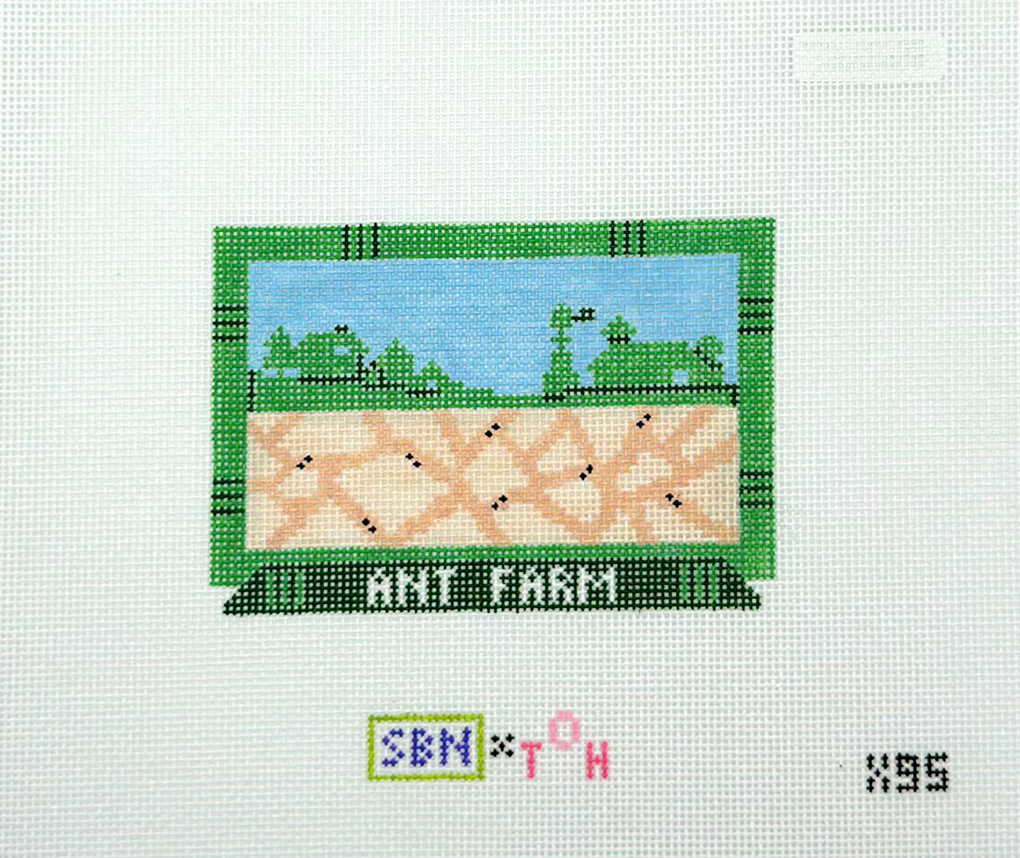 Over The Hill for Susan Battle Needlepoint Ant Farm Hand Painted Needlepoint Canvas