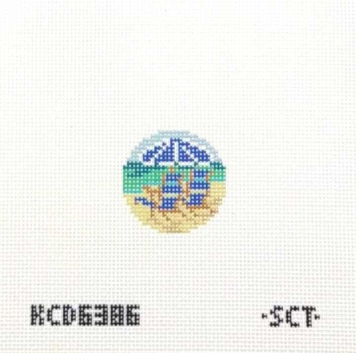 SCT Designs for KCN Designers Beach Chairs Fob Printed Needlepoint Canvas