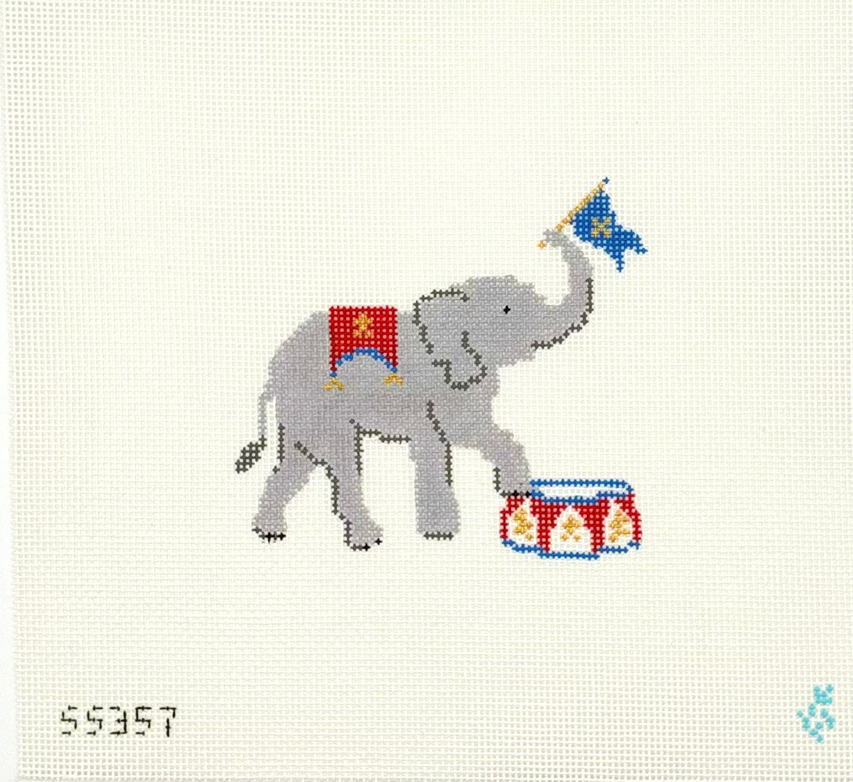 Stitch Style Needlepoint Circus Elephant Needlepoint Canvas