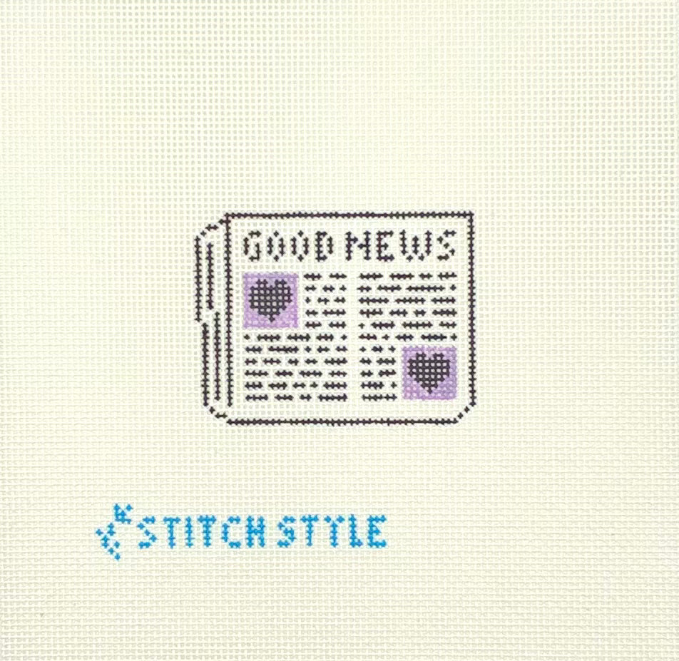 Stitch Style Needlepoint Good News Newspaper Needlepoint Canvas