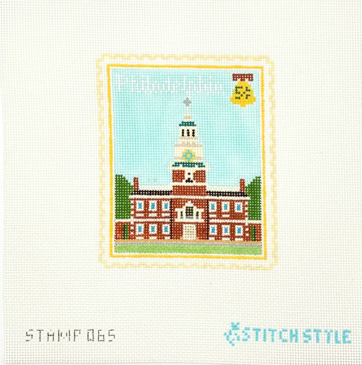 Stitch Style Needlepoint Philadelphia Travel Stamp Needlepoint Canvas