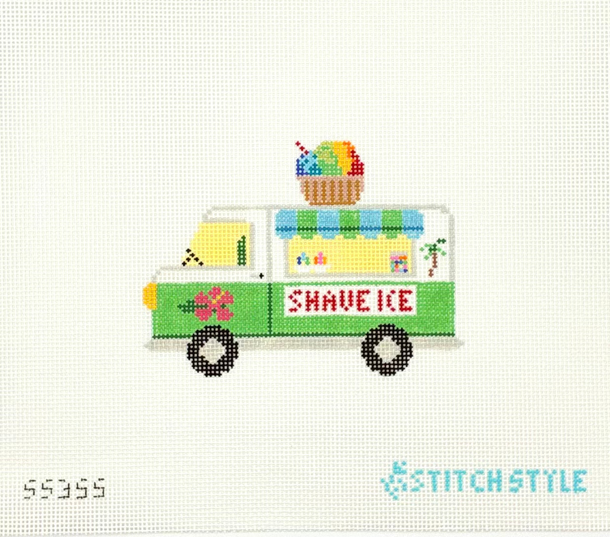 Stitch Style Needlepoint Shave Ice Truck Needlepoint Canvas