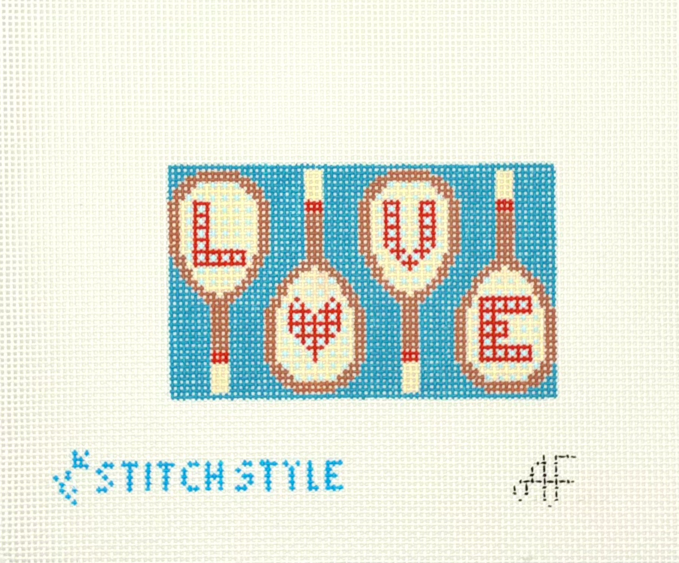 Stitch Style Needlepoint Tennis Racket Love Needlepoint Canvas
